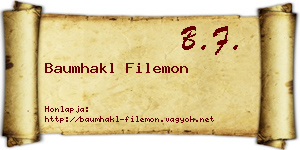 Baumhakl Filemon névjegykártya